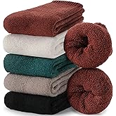 EBMORE 5 Pairs Women Merino Wool Boot Socks Warm Thermal Winter Thick Hiking Cozy Cabin Crew Comfy Socks for Ladies