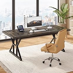 LITTLE TREE 70.8-Inch Large Executive Desk, Extra