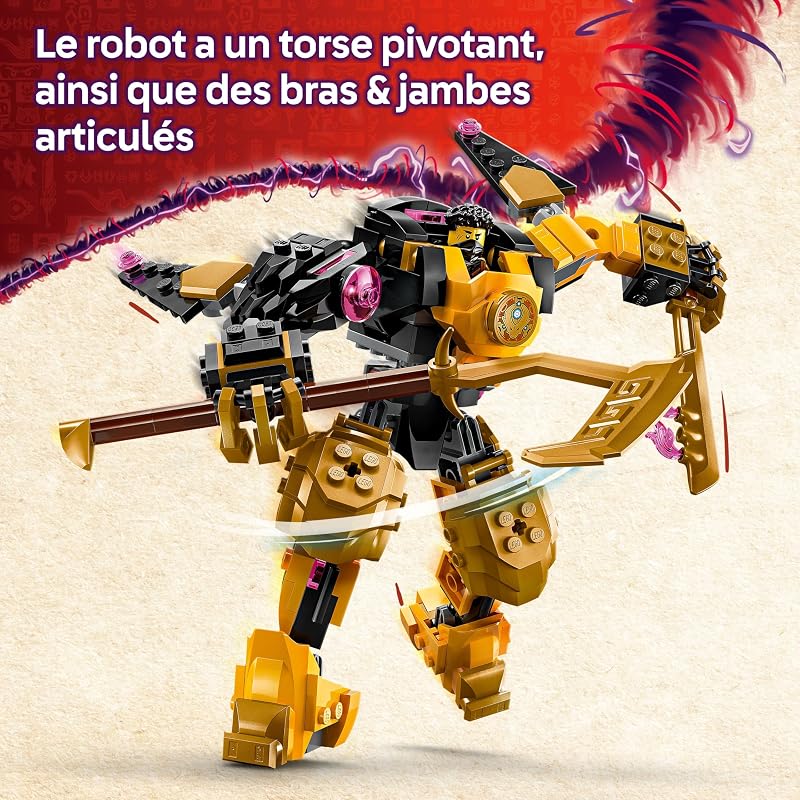 Ninjago Le Robot De Spinjitzu d’Arin - Figurine Articulée Combinable avec Autres Sets - Bébé Dragon Riyu & 2 Minifigurines Ninjas - Cadeau pour Garçon 7 Ans & Fans Soulèvement des Dragons 71839 — photo 3 sur 8