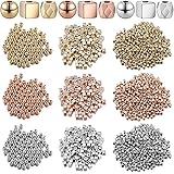 3000 Piece Assorted Spacer Beads Includes 1500 Faceted Rondelle Cube Spacer Column Bead, 900 Round Ball Spacer Bead, 600 Squa