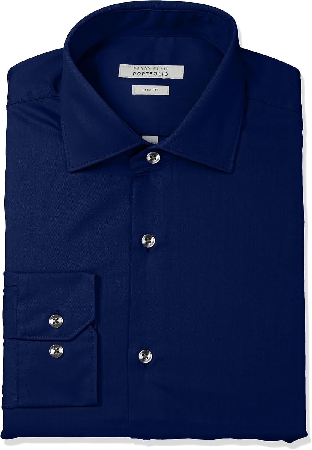 Perry Ellis Men's Slim Fit Wrinkle Free Dress Shirt at  Men’s Clothing store