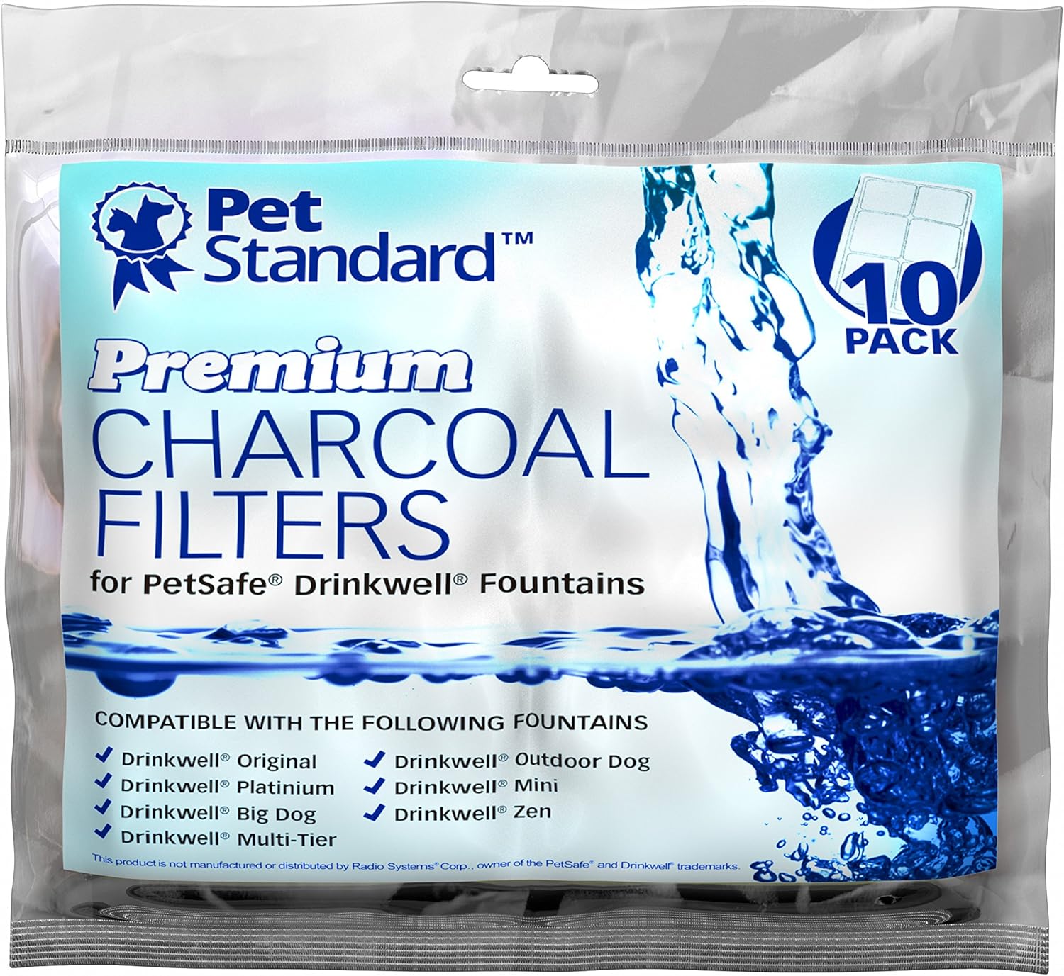 Pet Supplies : Premium Charcoal Filters for PetSafe Drinkwell Fountains, Pack of 10 : 