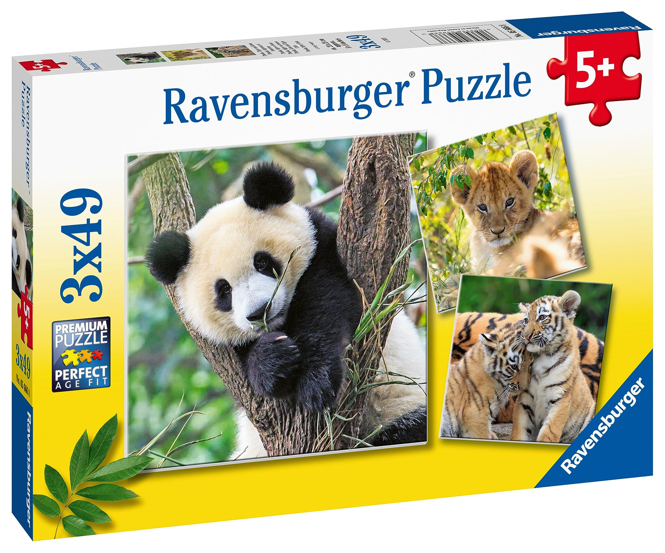 Ravensburger Wildlife 3x 49 Piece Jigsaw Puzzles for Kids Age 5 Years +
