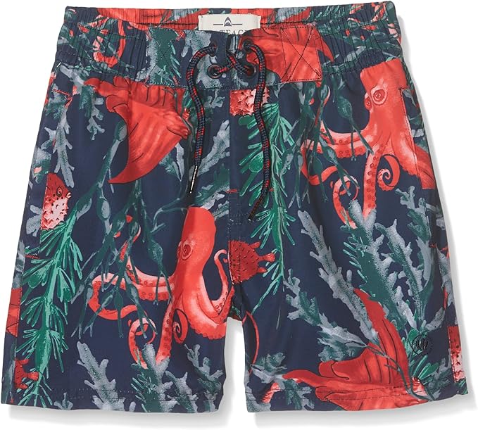Fat Face Boy's Octo Swim Shorts, Blue (Mid Navy), 1213 Years Amazon