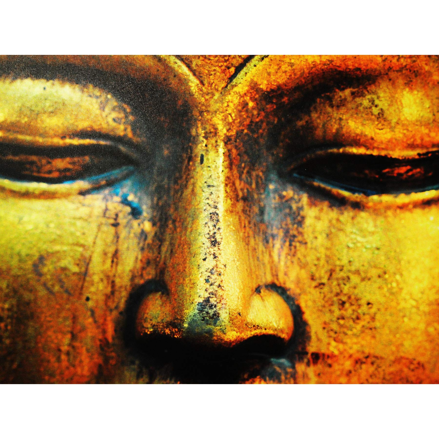 Buddha Statue Head Face Large Canvas Wall Art Print
