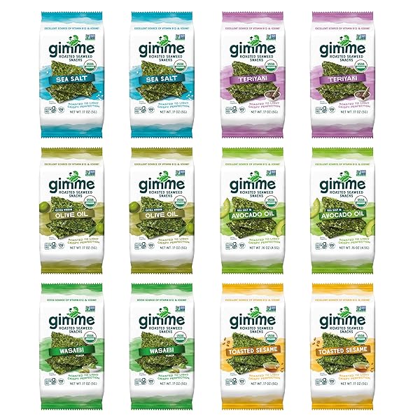 GIMME SEAWEED ORGANIC PREMIUM ROASTED SEAWEED SNACKS, 6...
