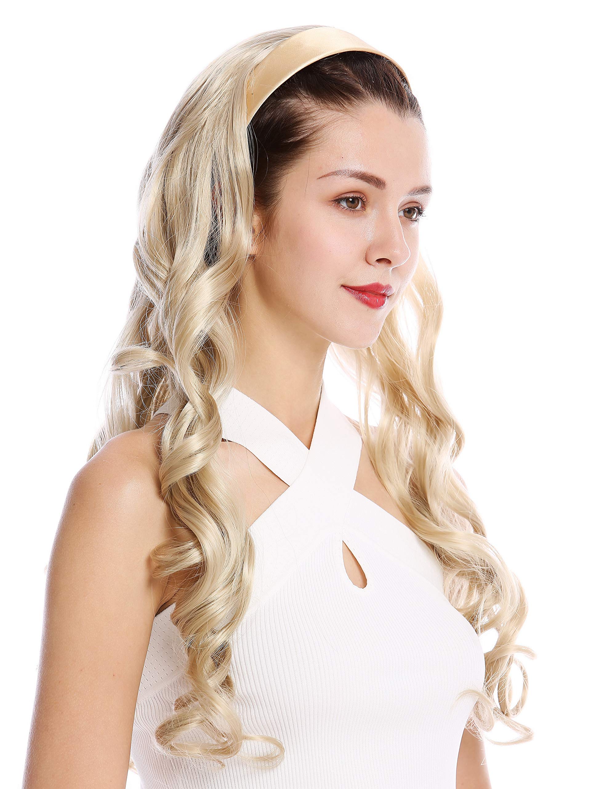 WIG ME UP - TYW60871H-22 Hairpiece half wig Clip-In Extension alice band very long slightly curled ashen blond 27inch