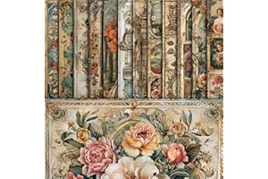 EggSun 48 Sheets Vintage Baroque Scrapbook Paper, Vintage Decorative Paper for Scrapbook, Junk Journal paper, Pattern Paper, DIY Cards, and Photo Albums, Aesthetic Craft Supplies for Kids and Adults