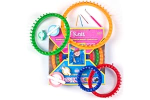 Mira HandCrafts Complete Round Knitting Loom Kit - 4 Knitting Circle Looms, 4 Pompom Makers, 3 Plastic Needles, 1 Soft Grip Pick - Crochet Craft Kit for Beginners - Crochet Hat Maker