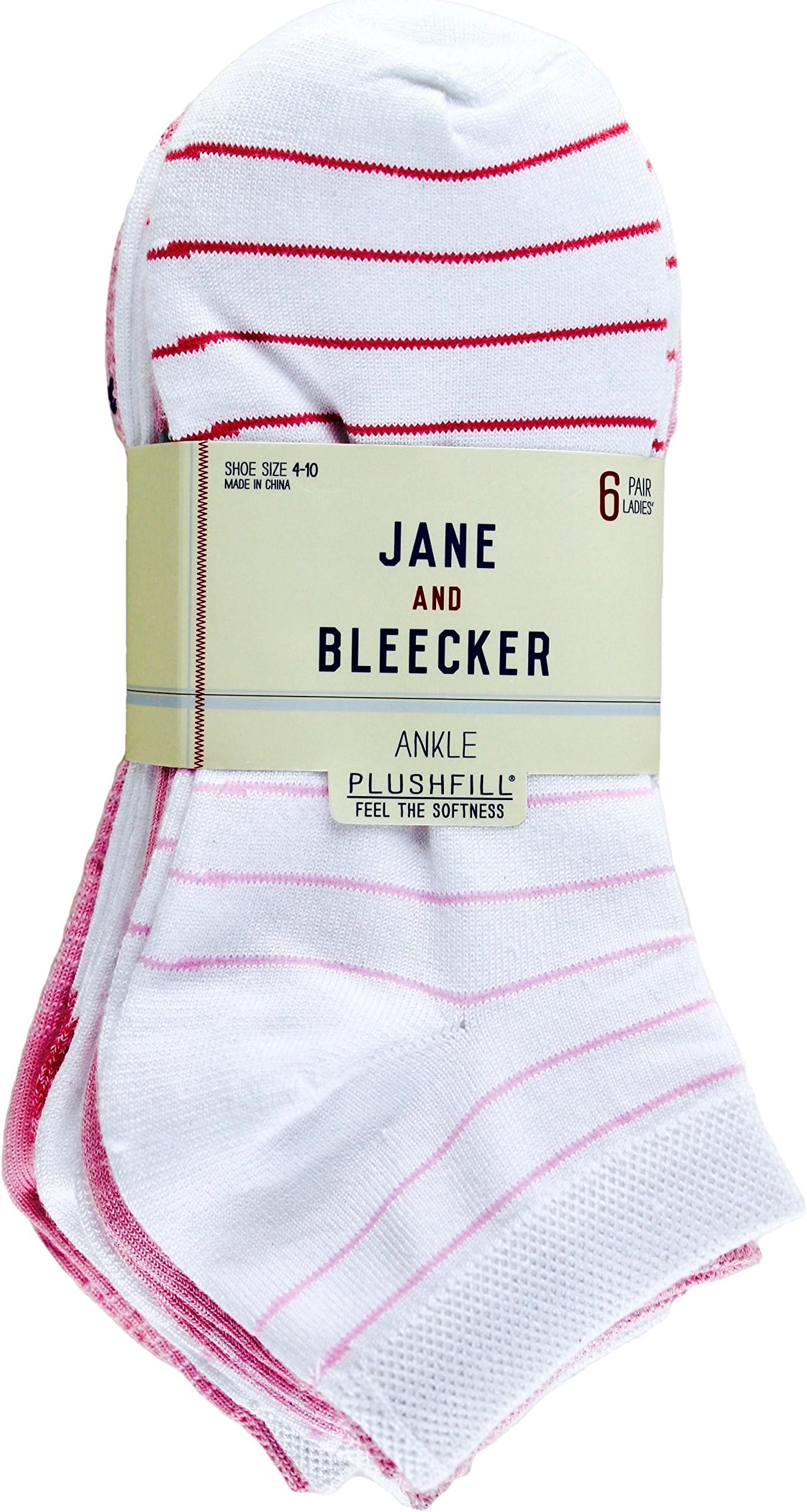 Jane and Bleecker Women's Ankle Ladies Socks Plush-Fill Soft (6 Pair)