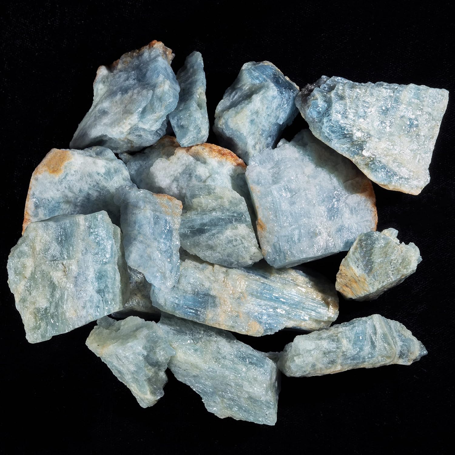 Indoor Fountains & Accessories - Crocon 1/4 LB Aquamarine Rough Bulk Natural Stone Raw Gemstone Tumbling Cabbing Polishing Gem Mining Chakra Balancing Reiki Healing Good Luck Home Office Decor