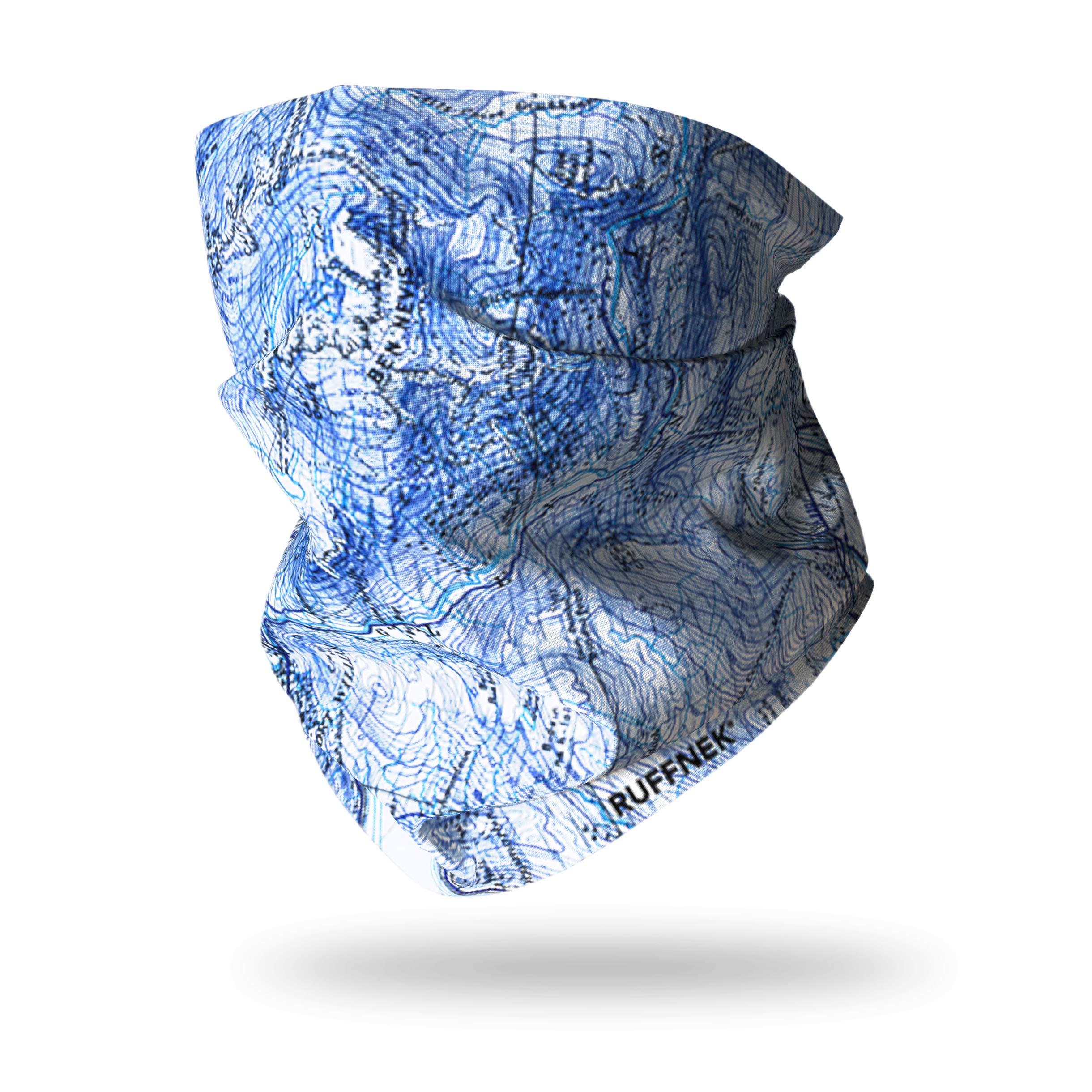 Ruffnek BEN NEVIS MAP NATIONAL THREE PEAKS Multifunctional Headwear Neck warmer tube snood, Walking, Hiking, Trail Running - Men and Women
