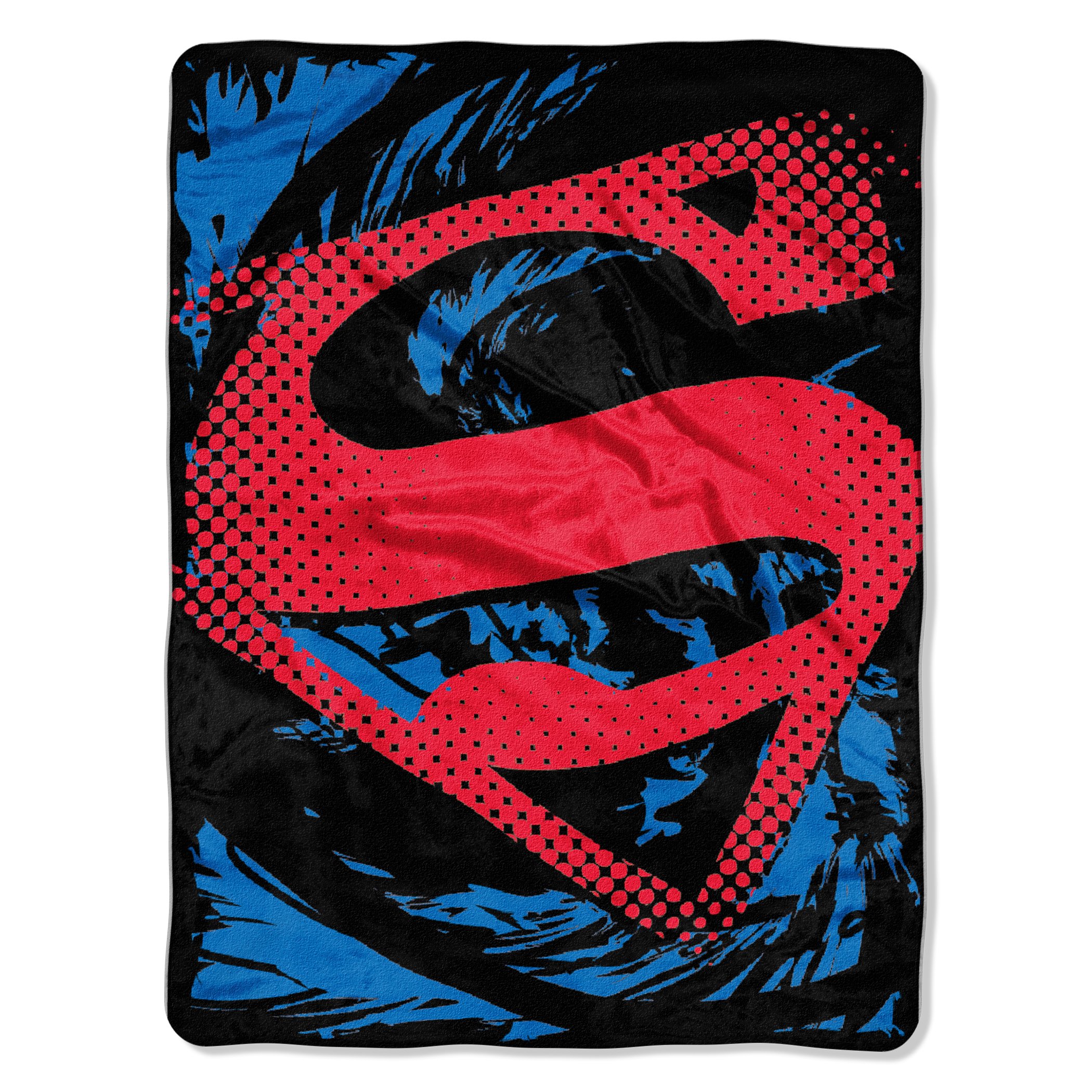 Northwest DC Comics Superman, Super Rip Shield Micro Raschel Throw Blanket, 46" x 60", Multi Color, 1 Count