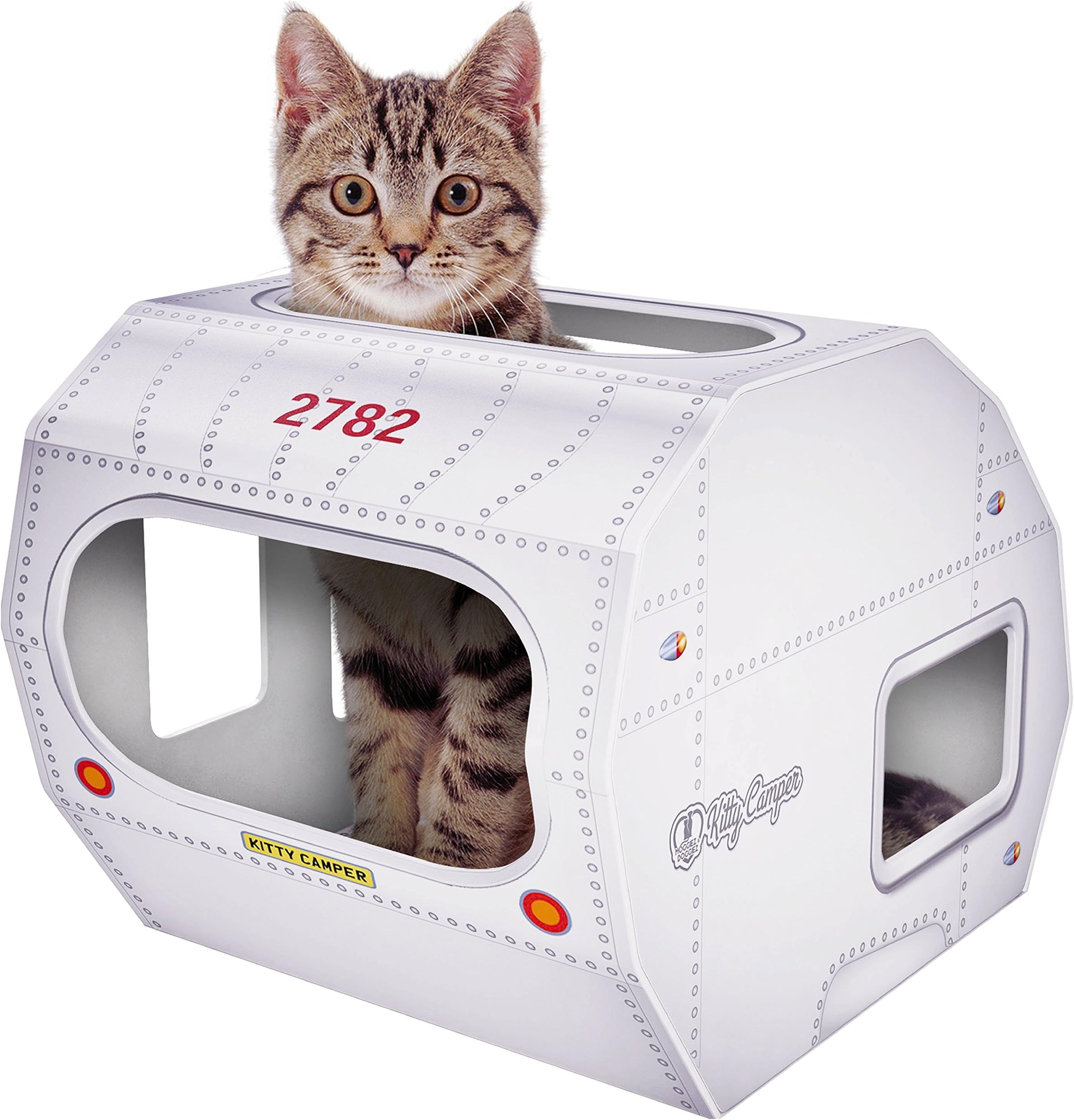 Moggiez & Doggiez No 1 Rated – Cat Toys & Playhouse - Best Indoor Cardboard Cat House & Toy – Now with Corrugated Scratching Post Base, FREE Mouse & Feather – Free Ebook