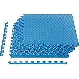 Amazon Basics Foam Interlocking Exercise Gym Floor Mat Tiles - Pack of 6, 24 x 24 x .5 Inches