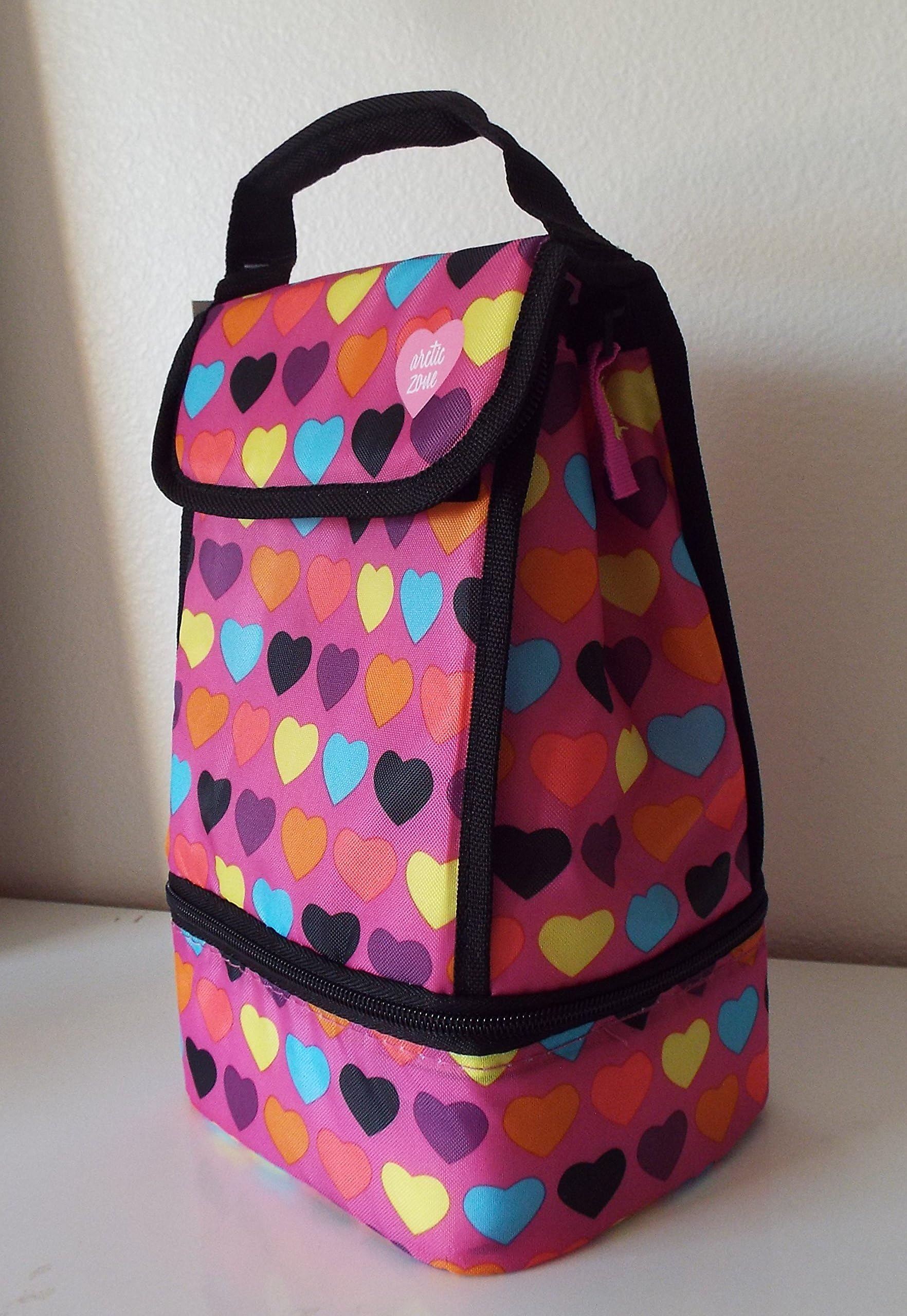 Arctic Zone Insulated Lunch Pack-Colorful Hearts-2 Storage Compartments
