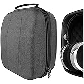 Geekria Shield Case for Large-Sized Over-Ear Headphones, Replacement Hard Shell Travel Carrying Bag with Cable Storage, Compatible with HiFiMAN HE 6se, HE 1000 Headsets (Dark Grey)