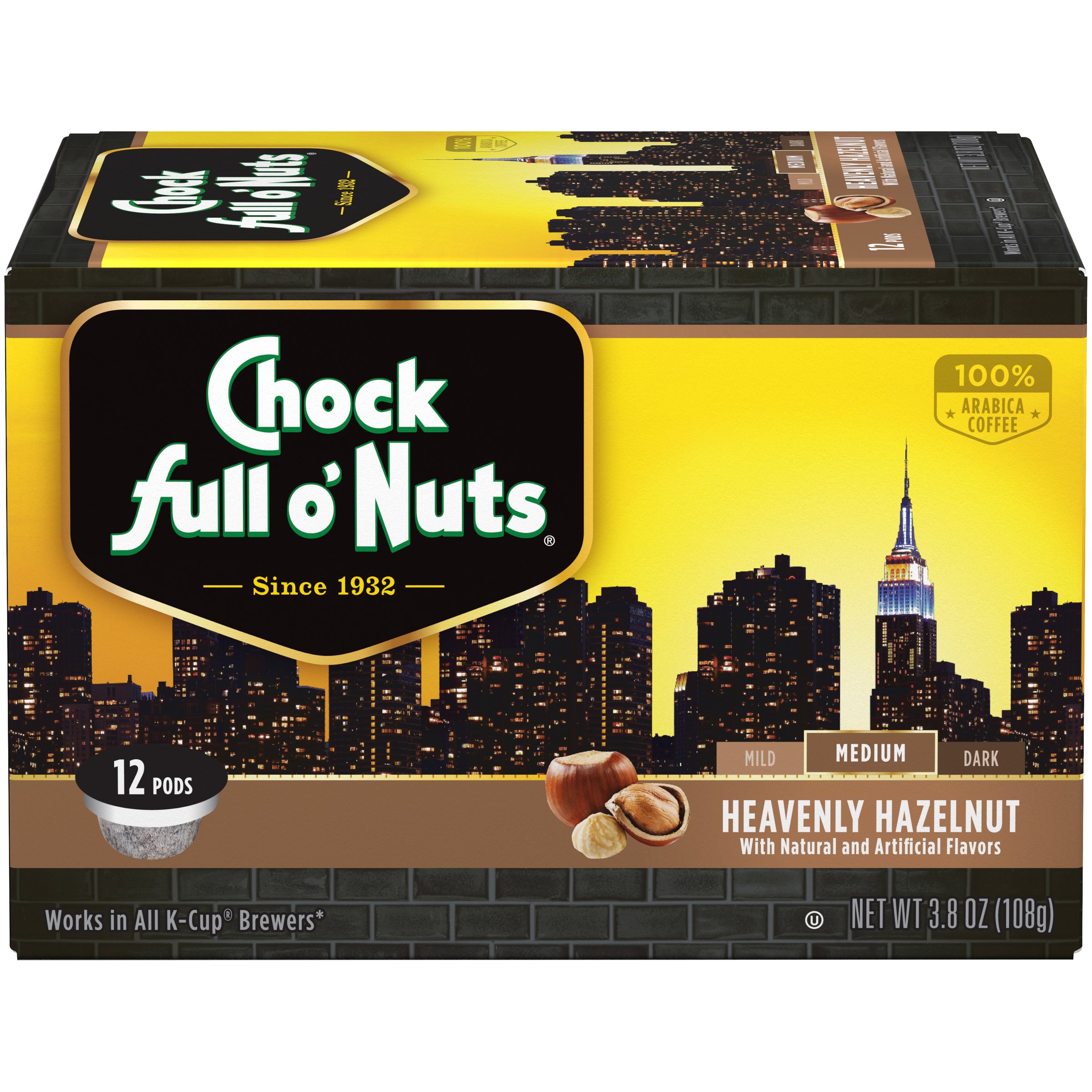 Buy Chock Full o’Nuts Heavenly Hazelnut Medium Roast, KCup Compatible
