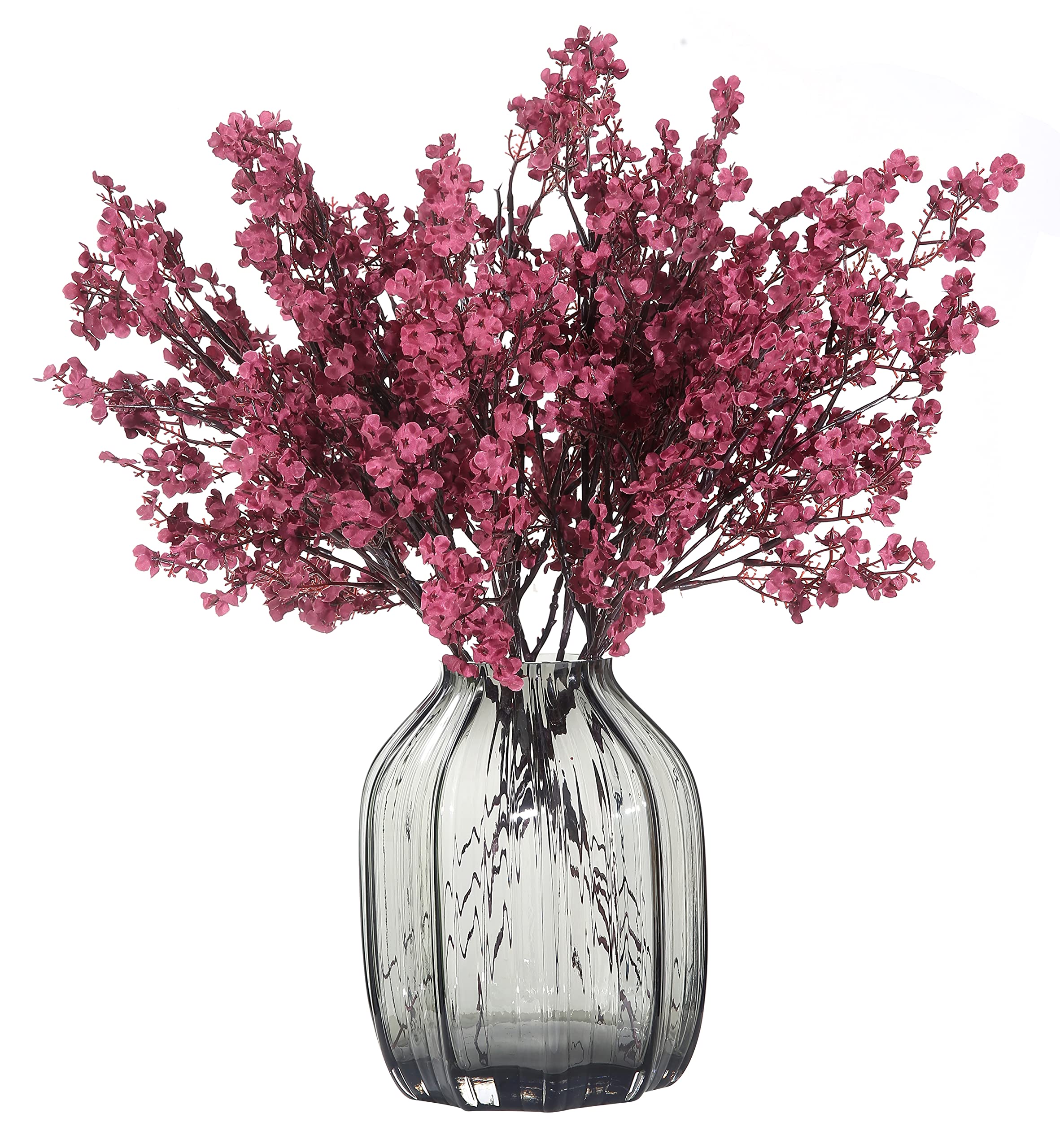 JAKY-Global Babys Breath Gypsophila Artificial Flowers 6 Bundle European Fake Silk Plants Decor Wedding Party Decoration Bouquets Real Touch DIY Home Garden (Dark Red)