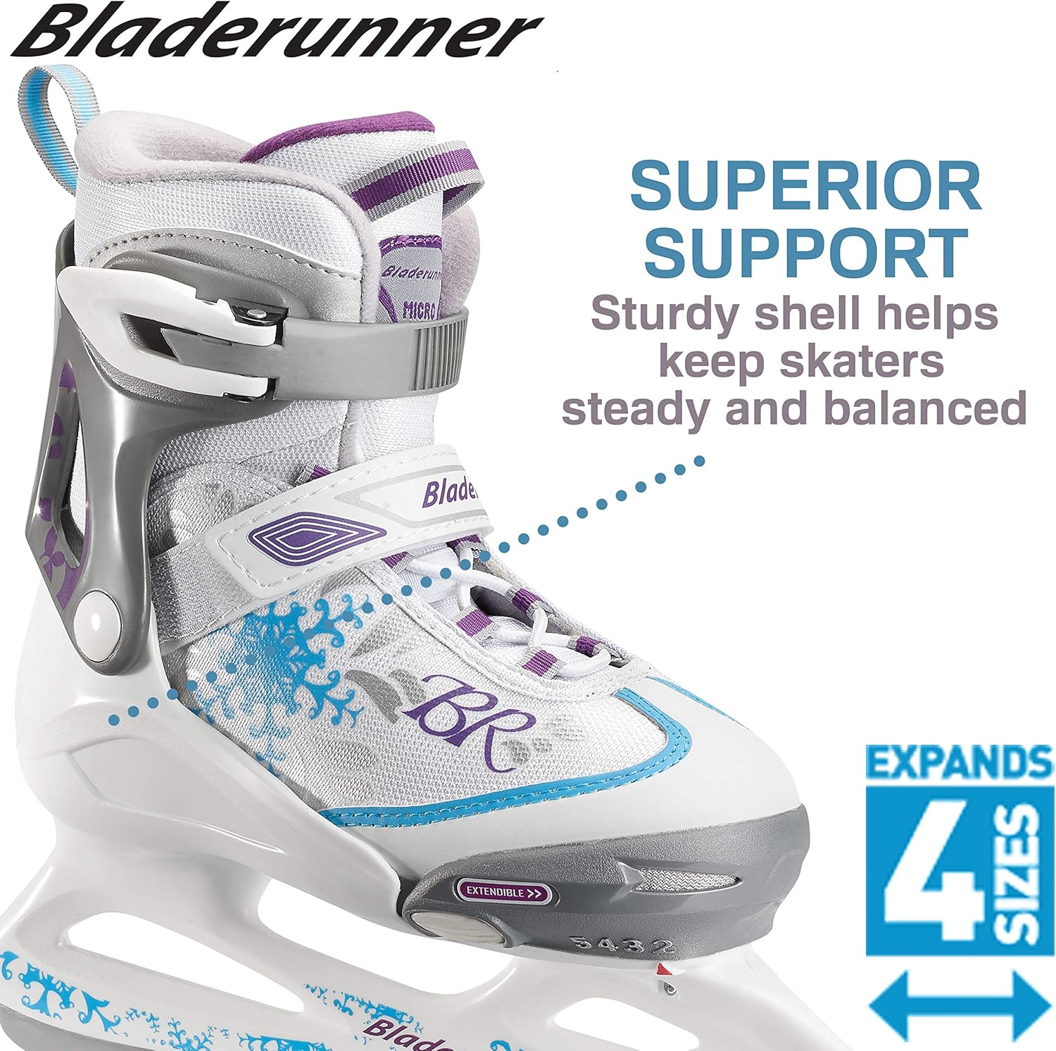 Rollerblade Bladerunner Kids Ice Skates, Black/Green, Size 12J-2 : Sports & Outdoors