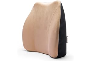 WENNEBIRD Model Q Lumbar Support Pillow - Patented Ergonomic and Adjustable Webbing Back Support for Back Pain Relief for Office Chair, Car, Sofa, Plane, Couch, Recliner - Beige