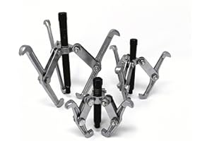 ILLINOIS INDUSTRIAL TOOLS IIT 51050 3 Jaw Gear Puller Set, 3 Piece Universal gear and bearing puller set/w 4 or 8 position reversible inside/outside short, standard, long, & extra-long reach, 3", 4", and 6" pullers