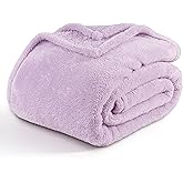 Berkshire Blanket Classic Extra-Fluffy™ Plush Throw Blanket, Soft Fuzzy Fluffy Long Hair Throw Blanket for Couch Sofa Bed, Pastel Lilac Purple, 50x60 Inches