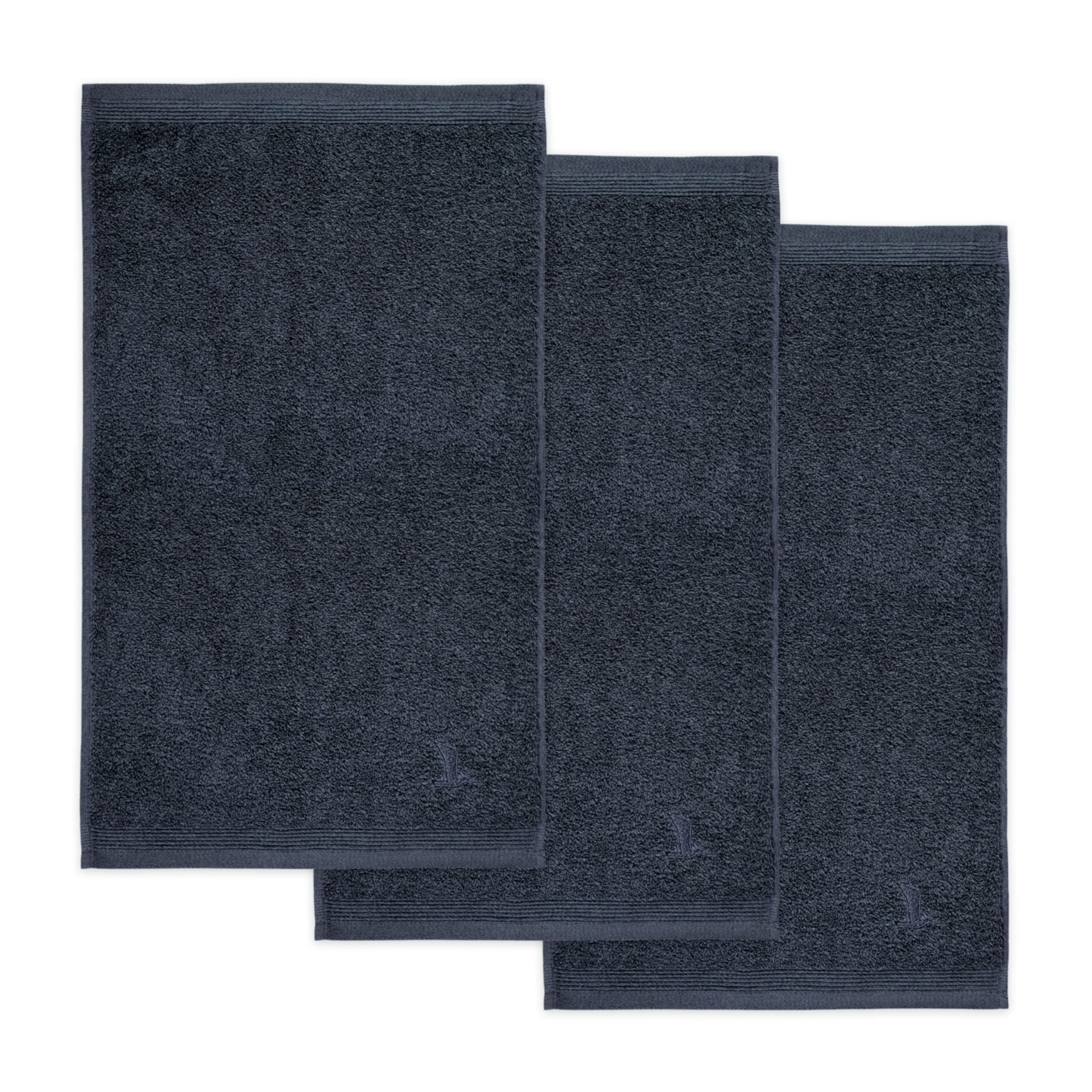 Möve 3er set Superwuschel guest towel 30 x 50 cm made of 100% cotton, dark grey