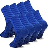Airpal 2/4 Pairs Kids Youth Grip Soccer Socks Cushioned Non Slip Athletic Sports Socks for Boys Girls Football Basketball