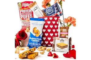BUNNY · JAMES · Keto Valentine's Day Gift Bag - Goodie Bags Prefilled w Healthy Keto Treats & Snacks in a Cute Red Heart Gift Bag - High Protein Chocolates, Bars & more - Great Food Gift for Adults, Women, Men