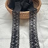 Sourcemall Lace Trim Ribbon, Delicate Black Floral