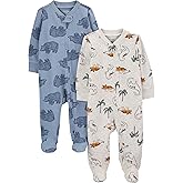Simple Joys by Carter's baby-boys 2-pack 2-way Zip Cotton Footed Sleep and Play