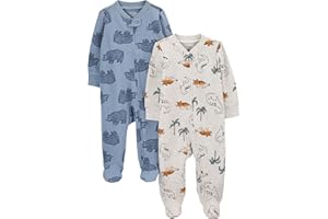 Simple Joys by Carter's baby-boys 2-pack 2-way Zip Cotton Footed Sleep and Play