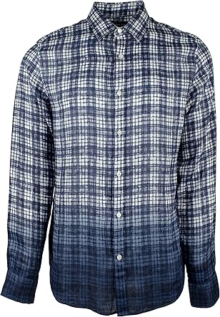 michael kors men's stretch gingham check shirt