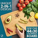 LARHN Premium Organic 2-in-1 Chopping Board & Serving Tray 44x30x2cm view 2