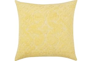 Better Trends Ashton Collection is Super Soft and Light Weight in Medallion Design 100 Pecent Cotton Tufted Unique Luxurious Machine Washable Tumble Dry, Euro Sham, Yellow