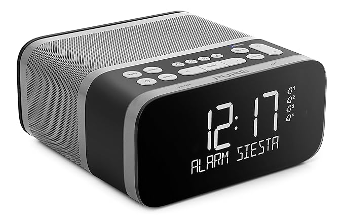 Pure Siesta S6 Radiowecker (CrystalVue+-Display, Bluetooth, DAB/DAB+ und UKW) Graphite