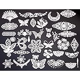 100g Silver Color Plating Filigree Connectors Charms Pendants Findings Iron Metal Embellishments for DIY Hairpin Headwear Earring Jewelry Making, Nickel Free (Silver)