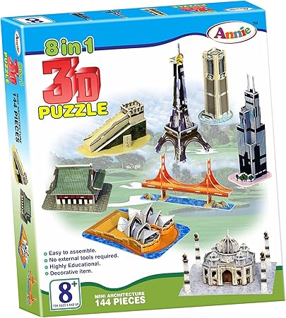 Annie 8 - in- 1 3D Puzzle, Multi Color