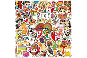 Mexico Barbecue Stickers 50 Pack Laptop Stickers,Mexico Vinyl Waterproof Decals for Water Bottles Skateboard Scrapbook Bike C