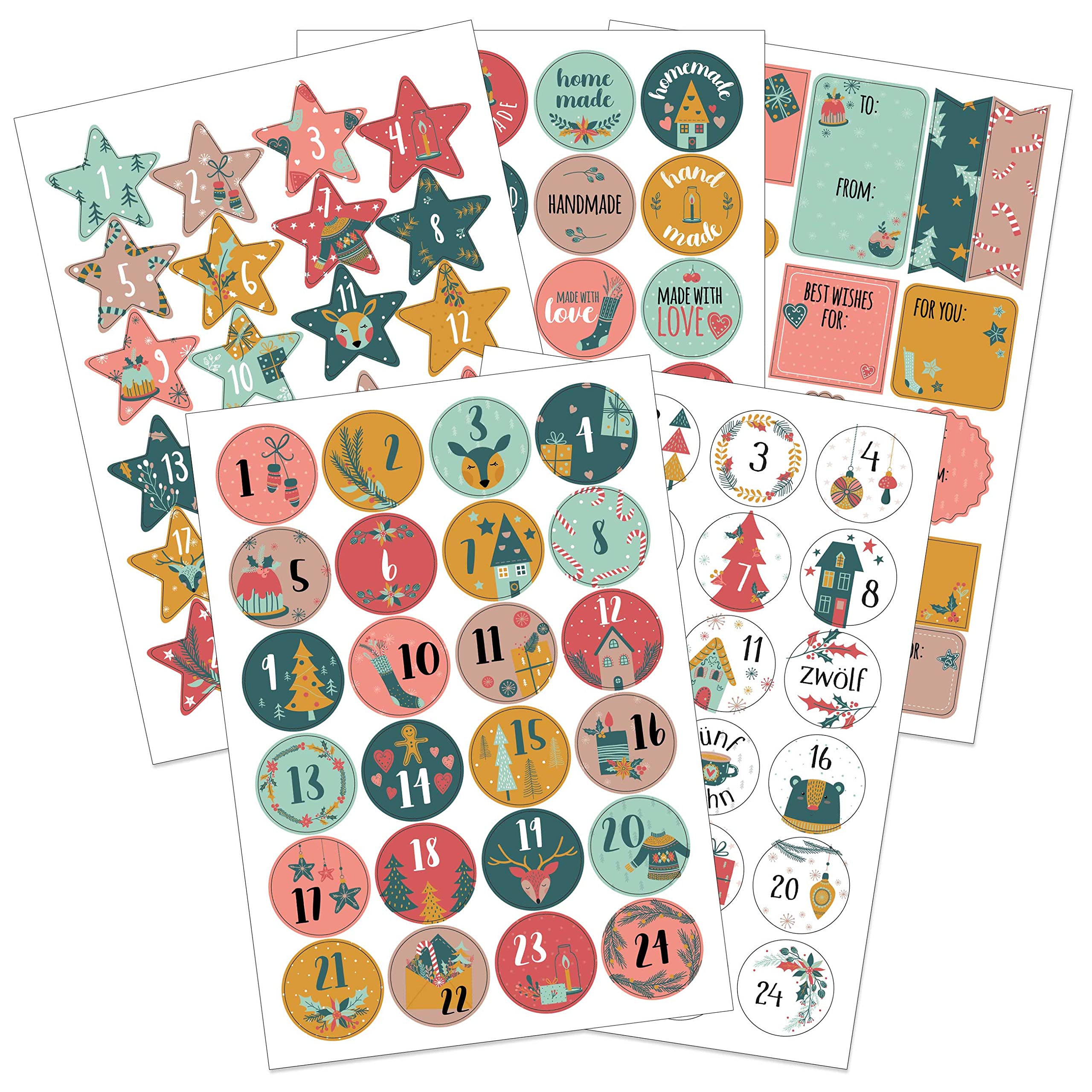 Papierdrachen Button Advent Calendar - Forest Animals - Set of 7