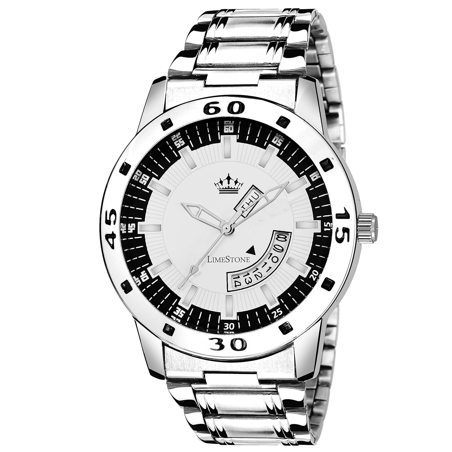 limestone analogue silver dial men's & boy's watch - ls2704