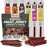 Buffalo Bob's Exotic Meat Jerky Sampler - Venison, Elk, Alligator | Sampler Features Venison, Elk, and Alligator Jerky in One Exotic Assortment