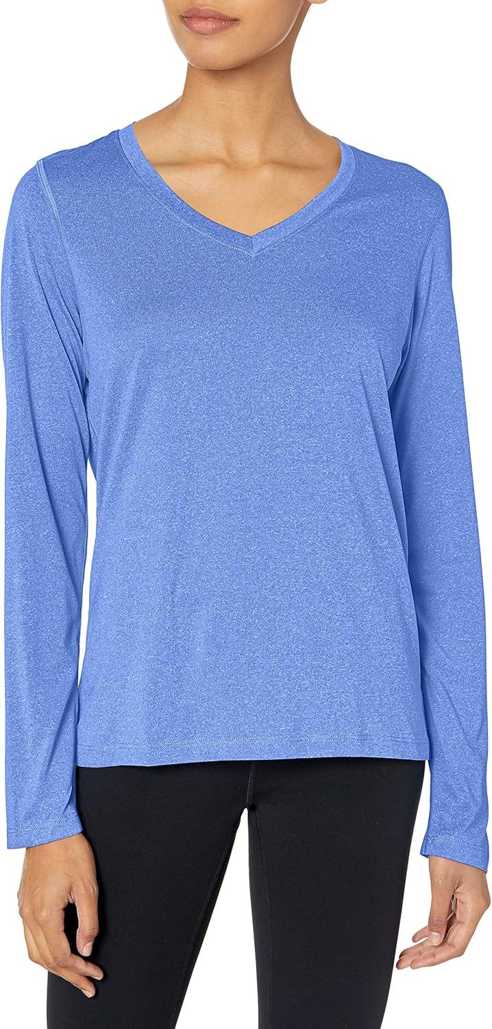 Hanes Sport Women's Cool DRI Performance Long Sleeve V-Neck Tee at  Women’s Clothing store