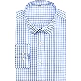 GIANZEN Mens Grade 4 Wrinkle-Resistant Plaid Button-Down Cotton Long Sleeve Regular Fit Gingham Dress Shirts