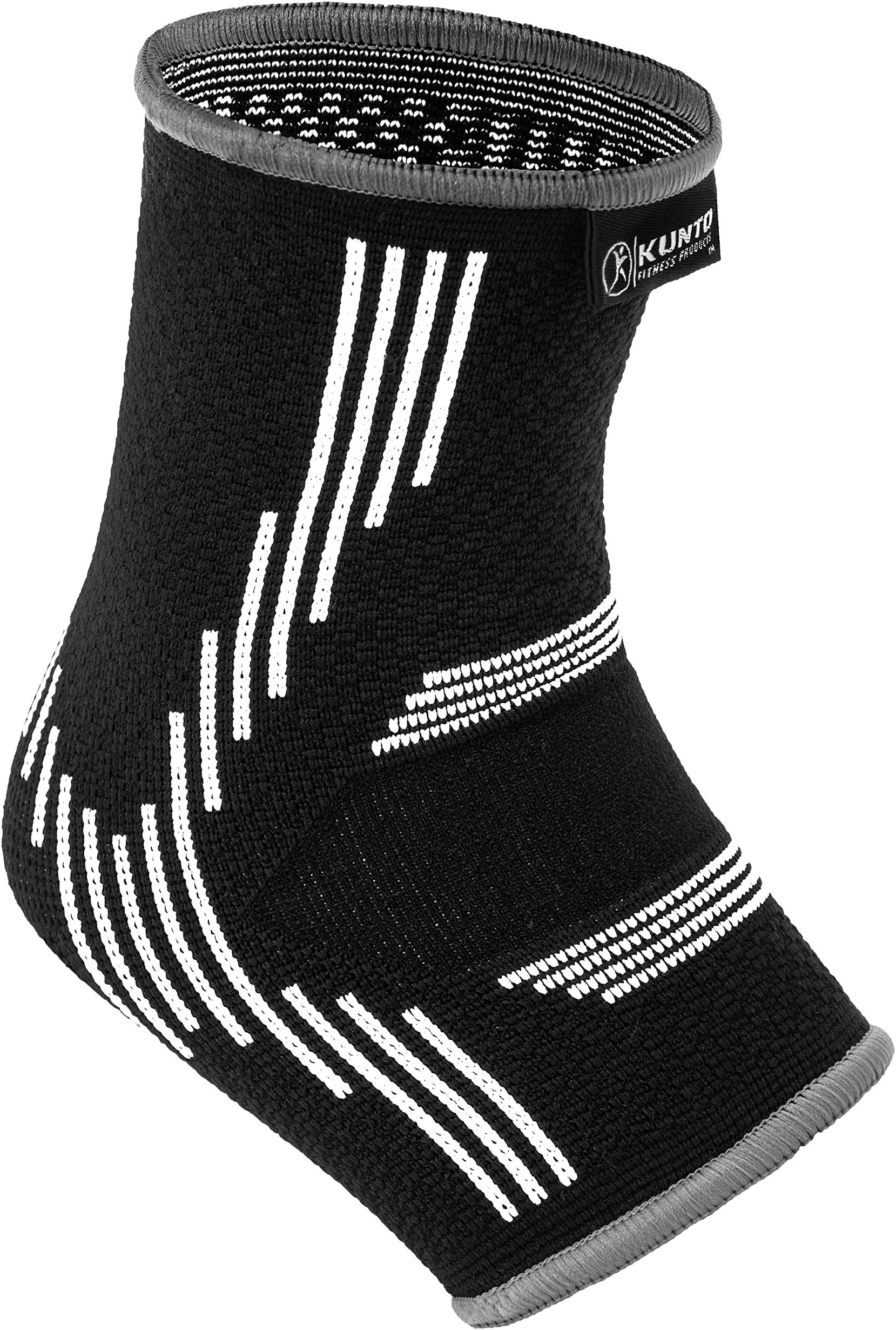 Kunto Fitness Ankle Brace Compression Support Sleeves (1 Pair) for Joint Pain, Achilles Tendon, Plantar Fasciitis, Swelling Relief, & Injury Recovery