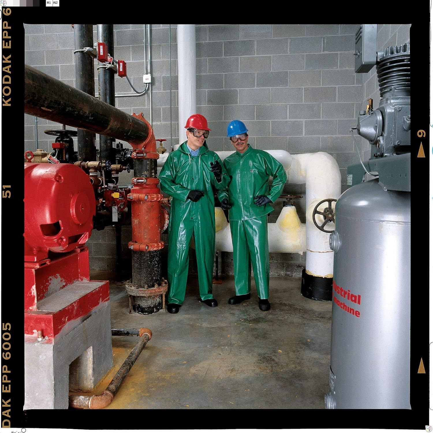 Tingley Large Green SafetyFlex 17 mil PVC And Polyester Coveralls Coveralls With Front Zipper: Industrial & Scientific