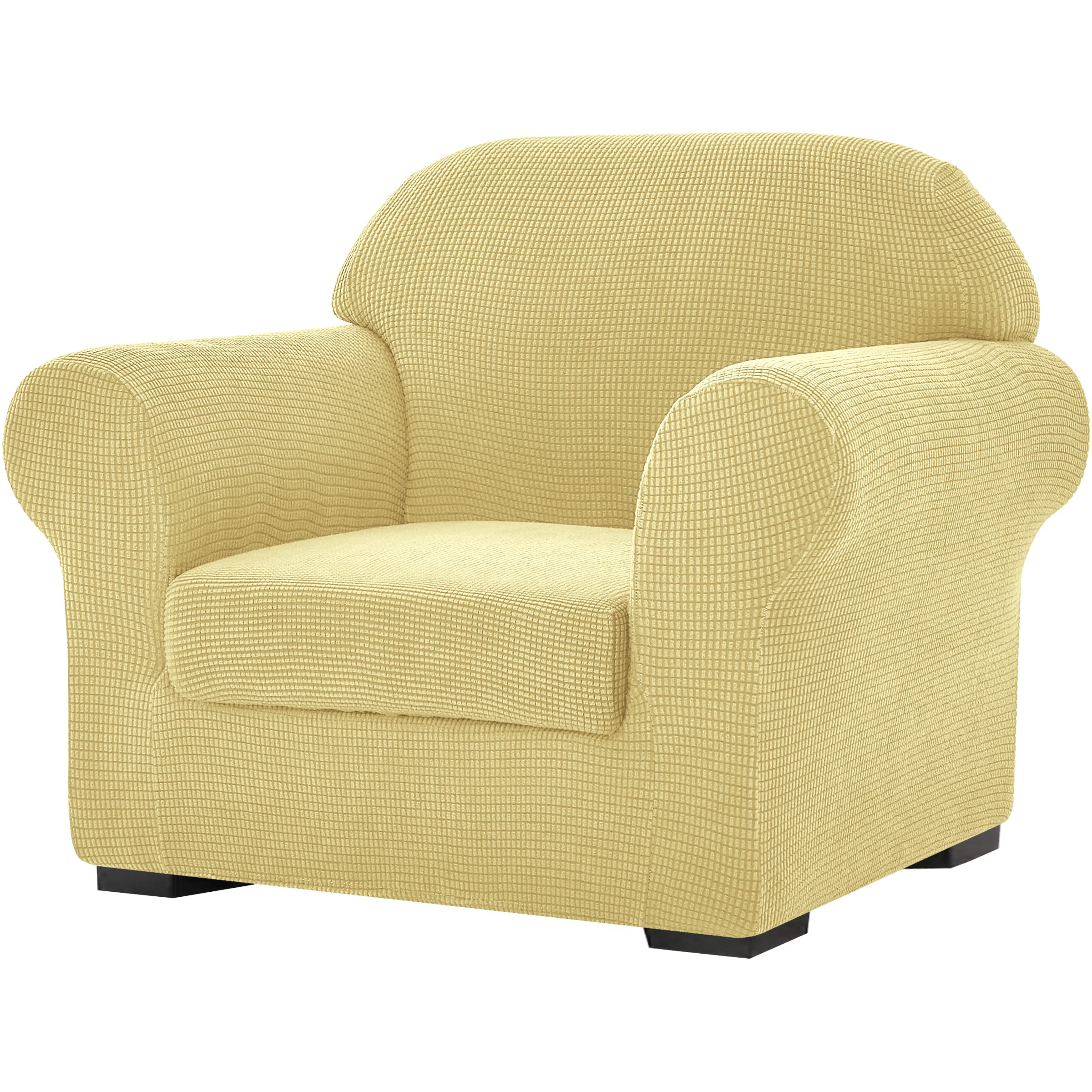 SU SUBRTEX Elastic Sofa Covers with 1 Separate Seat Cushion Cover Anti-Scrach Slipcovers Adjustable Washable Furniture Protector (1 Seater, Beige)