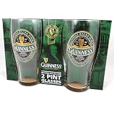 Set De 2 Verres Guinness Officiels - 590ml, Design Harpe En Relief, Verre à Bière Traditionnel