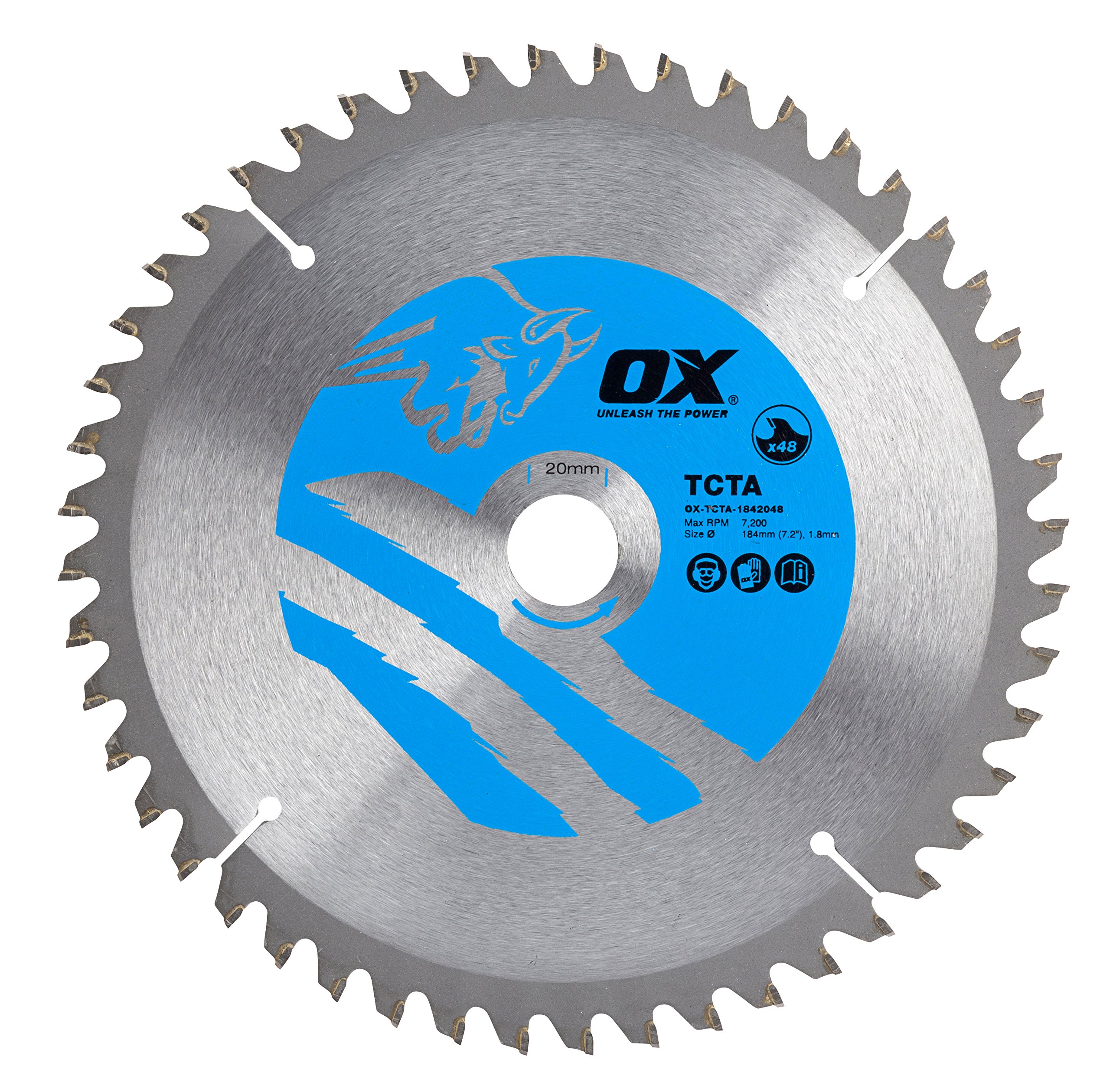 OX Alu/Plastic/Laminate Cutting Circular Saw Blade 184/20mm, 48 Teeth TCG